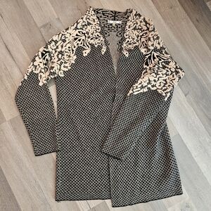 Sioni long sleeve open front cardigan medium size wool blend cashmere